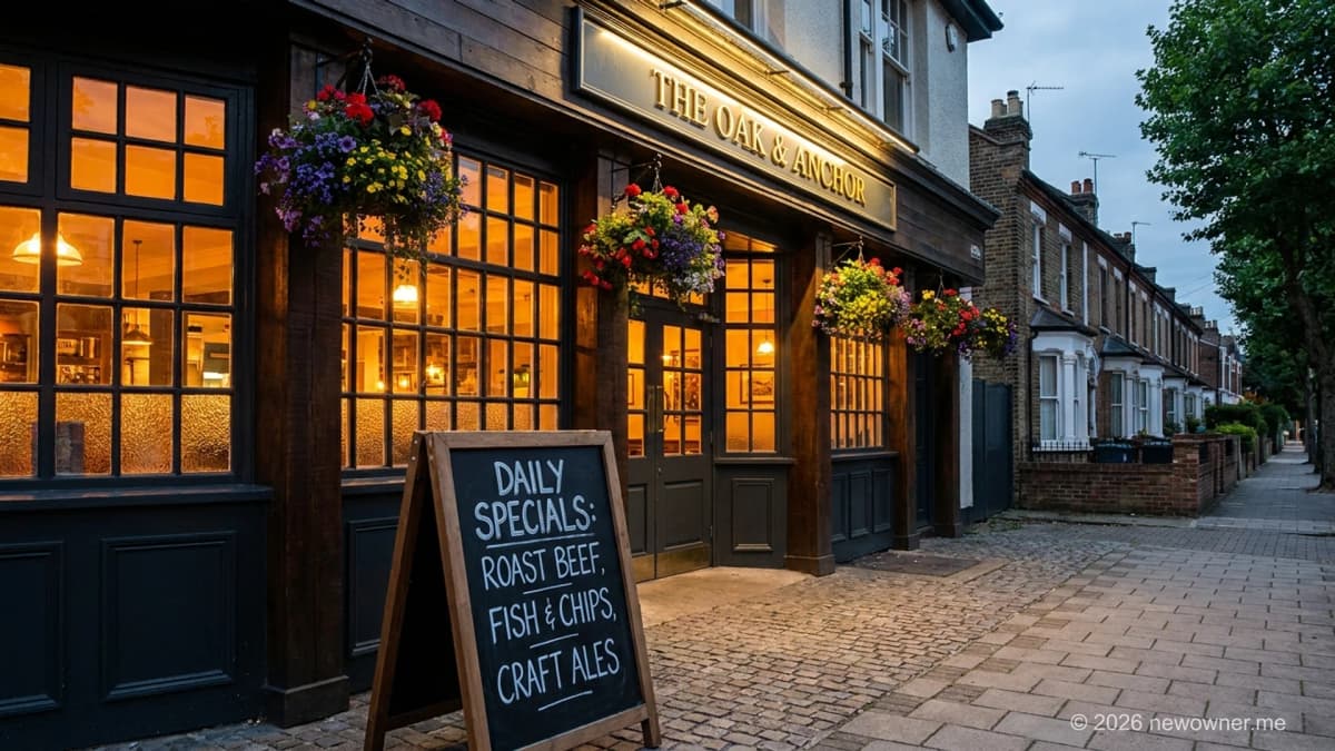 Independent gastropub at dusk — among the best small businesses to buy UK food-led operators acquire in 2026