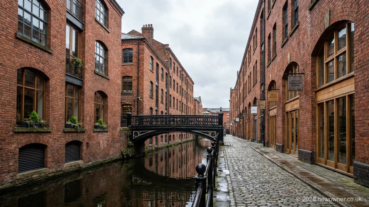 Business for sale Manchester: red brick Victorian warehouses converted to business units