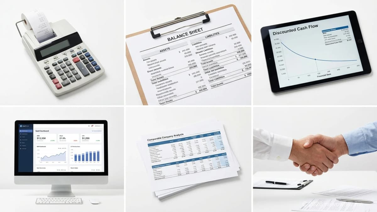 How much is my business worth — 6 UK business valuation methods compared: EBITDA multiple, SDE, asset-based, DCF, revenue multiple and comps
