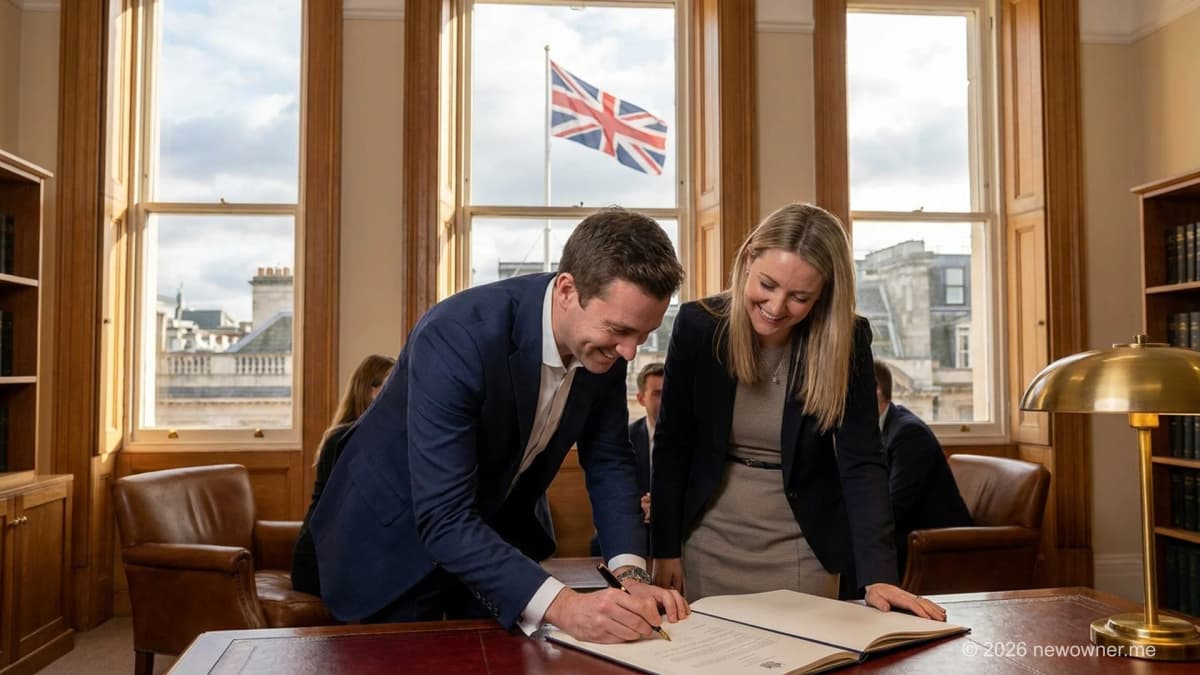 Buyer signing a share purchase agreement to buy a UK business