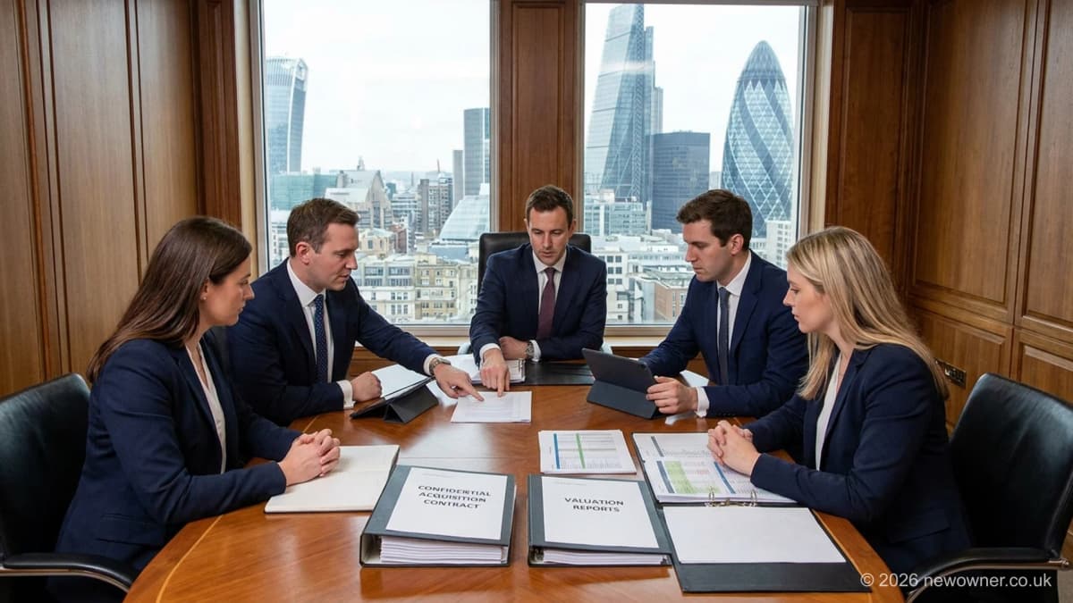 How to sell a recruitment agency UK: executive boardroom meeting room and recruitment business sale documents
