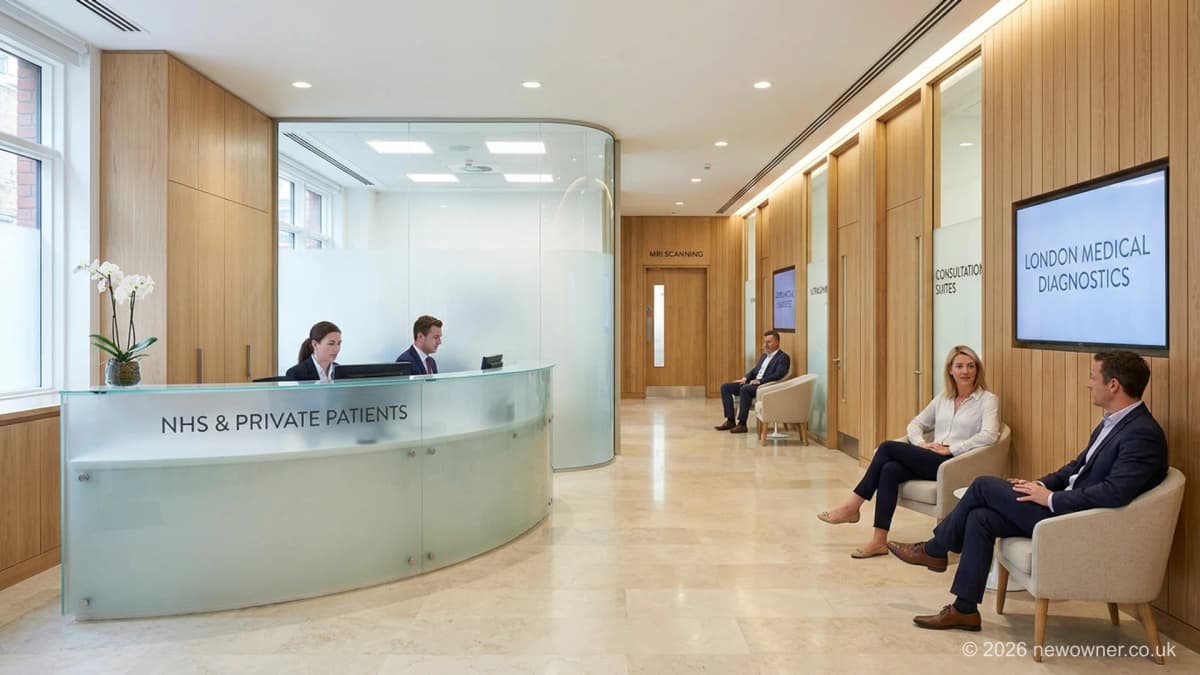 Private medical clinic and care agency for sale UK: modern outpatient consultation suite
