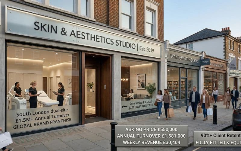 Two-Site Skincare Franchise South London £1.5M Turnover