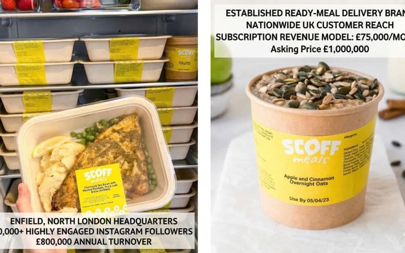 Established Ready-Meal Delivery Brand with 40,000 Plus Instagram Followers and £800,000 Annual Turnover