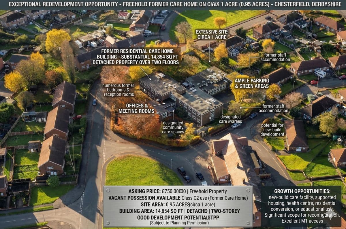 Former Care Home Around 14,854 sq ft Site Circa 1 Acre - Good Development Potential STPP photo 1